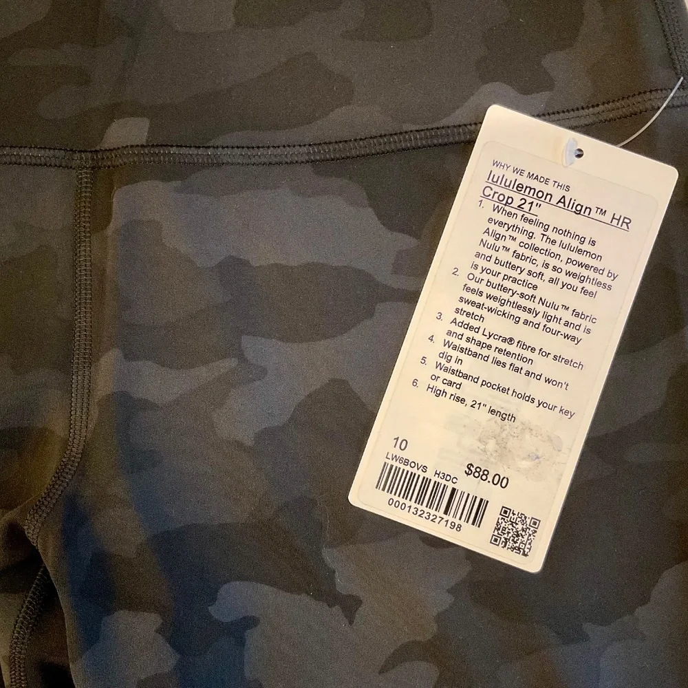 **BRAND NEW** Lululemon Align High-Rise Crop Leggings, Size 10, Color: Camo Coal - Picture 6 of 6